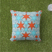 Coussin Feux d'artifice et drapeau américain (Herbe)