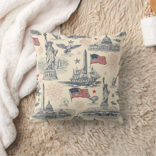 Coussin Feux d'artifice Scénique Americana Vintage (2)