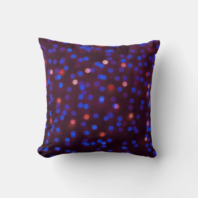 Coussin Feux de Noël, flou, arrière - plan festif. (Recto)