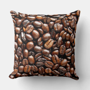 Coussin Fèves de café grillées foncées