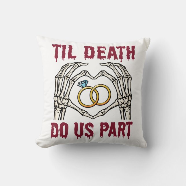 Coussin Fiançailles d'Halloween jusqu'à la mort faisons-no (Recto)