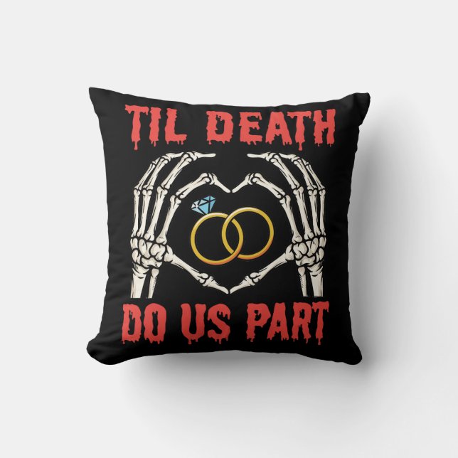 Coussin Fiançailles d'Halloween jusqu'à la mort faisons-no (Recto)