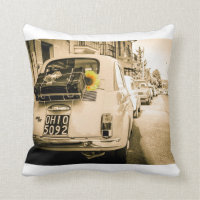 Fiat 500 en Italie, voiture classique, coussin,