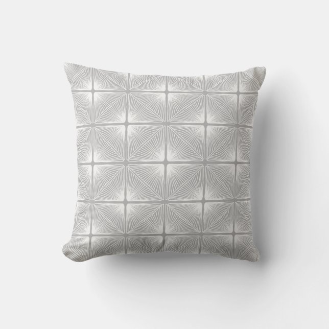 Coussin Ficelles géométriques primitives dans gris et (Recto)