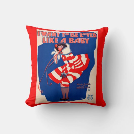 Coussin Fiche de la chanson des années 1920 I Want to Be L (Recto)