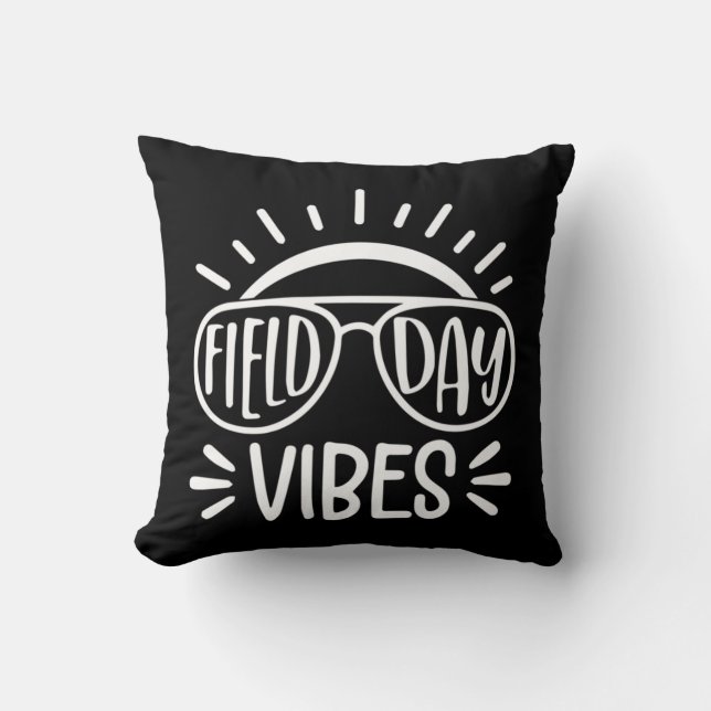Coussin Field Day Vibes Amusement Pour Les Enfants Enseign (Recto)
