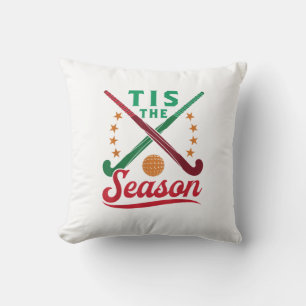 Coussin Field Hockey Noël C'est La Saison Des Fêtes Joueur