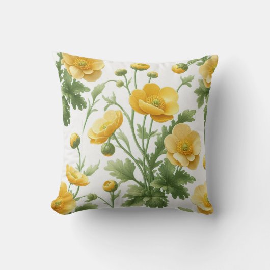 Coussin Field of yellow poppies Pillow (Recto)