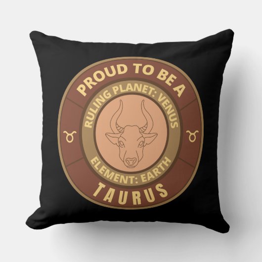 Coussin Fier d'être un Taureau (Recto)