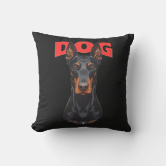 Coussin Fierce Doberman Dog Pillow – Strong and Elegant Gu