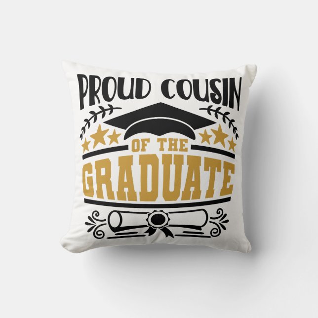 Coussin Fière Cousin Du Diplômé (Recto)