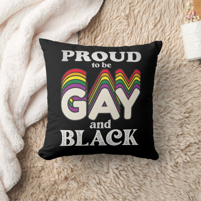 Coussin Fière D'Être Gay Et Noir De Fierté LGBT (Couverture)