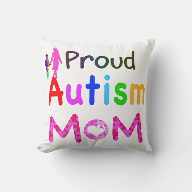 Coussin Fière maman de l'autisme (Recto)