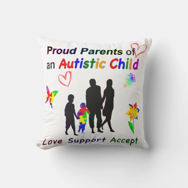 Coussin Fiers parents autistes (Recto)