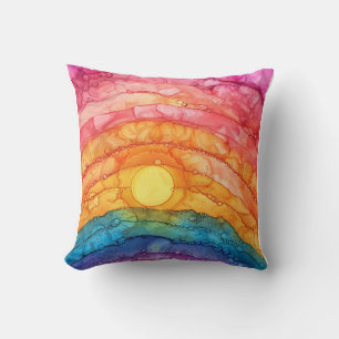 Coussin Fierté Abstraite arc-en-ciel