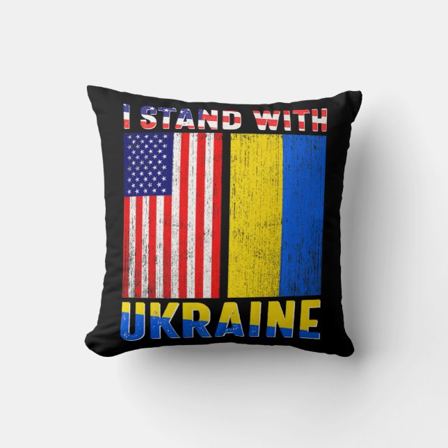 Coussin Fierté Contre L'Ukraine Vintage Amérique Ukrainien (Recto)