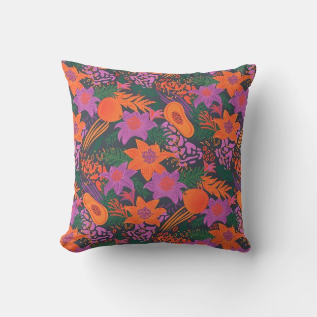 Coussin Fiery Florals (Recto)
