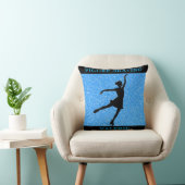 Coussin Figure Patinage Blue Sparkle Throw Pillow avec nom (Chaise)
