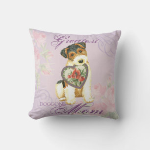 Coussin Fil Fox Terrier Coeur maman