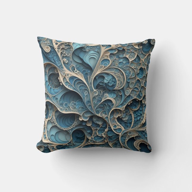 Coussin Filigree turquoise (Recto)