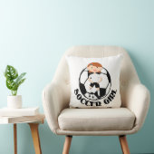 Coussin Fille 3 du football et boule v2 noir et blanc (Chaise)