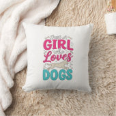 Coussin Fille aime les chiens Typographie de gravure vinta (Couverture)