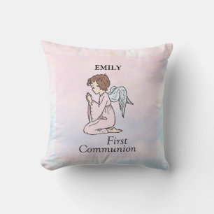 Coussin Fille, ange de première communion