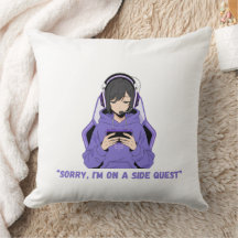 Fille Anime Joueuse d'Art de Jeu Violet