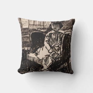 Coussin Fille assise à la chaise (vers 1917-1918) Toile Im