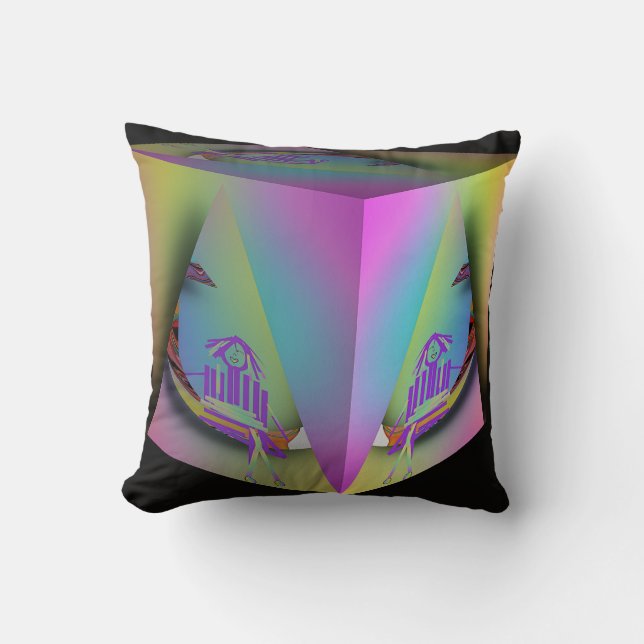 Coussin Fille assise dans un cube pyramidal (Recto)