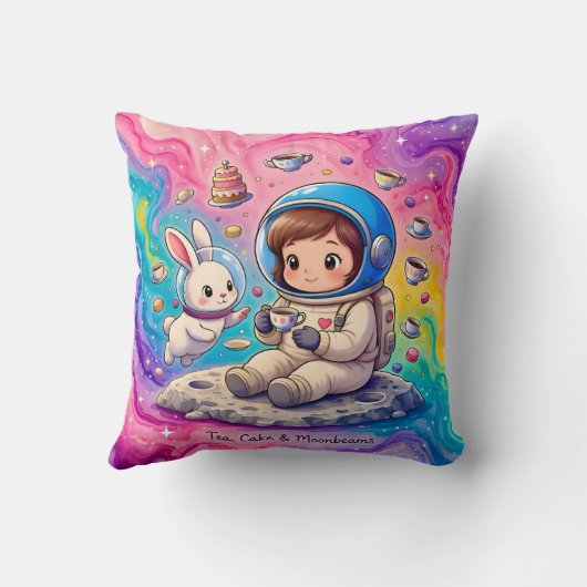 Coussin ~ FILLE ASTRONAUTE ~ Douce Vintage~ (Verso)