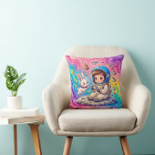 Coussin ~ FILLE ASTRONAUTE ~ Douce Vintage~ (Chaise)