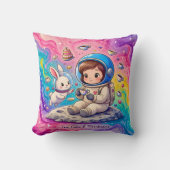 Coussin ~ FILLE ASTRONAUTE ~ Douce Vintage~ (Recto)