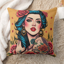 Fille aux cheveux bleus et roses