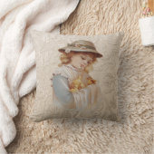 Coussin Fille avec bébé canettes (Couverture)