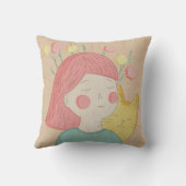 Coussin fille avec un chat (Verso)