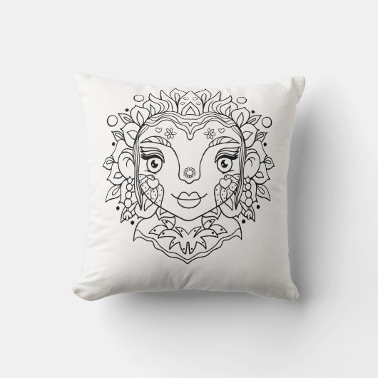 Coussin Fille Boho Mandala (Recto)