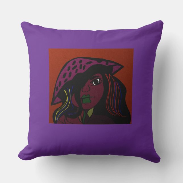 Coussin Fille champignon (Recto)