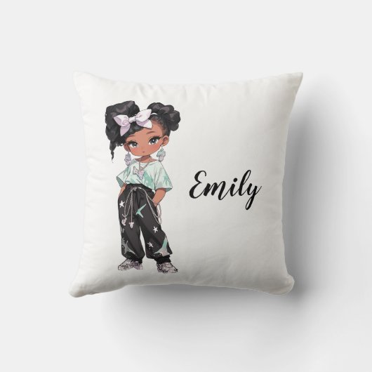 Coussin Fille Chibi noire (Verso)