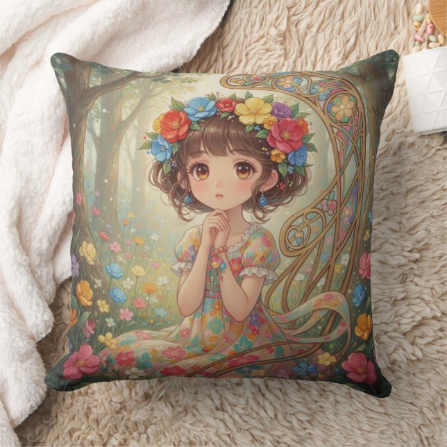 Coussin Fille d'anime fantaisiste  (Couverture)