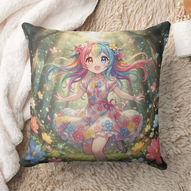 Coussin Fille d'anime fantaisiste (Couverture)