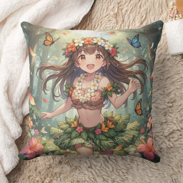 Coussin Fille d'anime fantaisiste (Couverture)