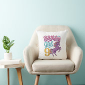 Coussin Fille d'anniversaire 9 Licorne Dessin de gravure v (Chaise)