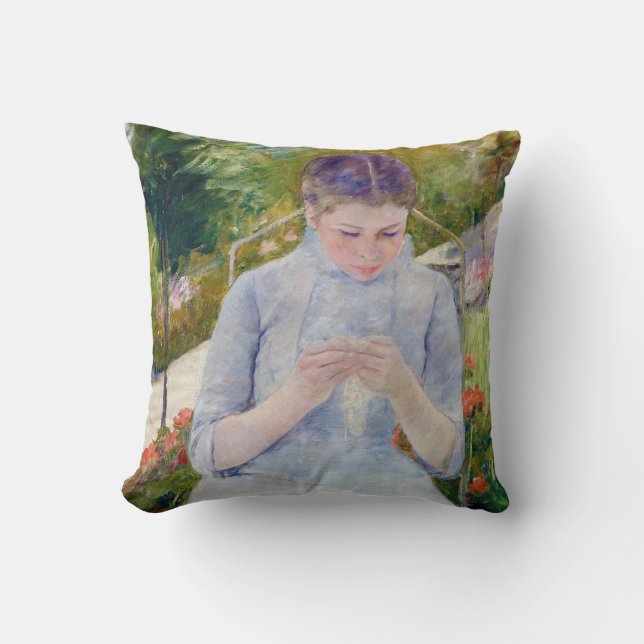 Coussin Fille dans le jardin, Mary Cassatt (Recto)