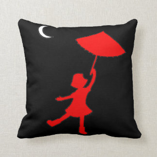 Coussin Fille dansant avec son parapluie