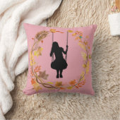 Coussin Fille d'automne sur graphique à balançoire _Feuill (Couverture)