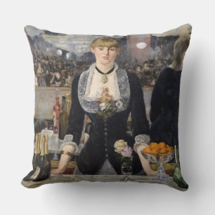 Coussin Fille de barmaid victorienne aux Folies Bergère, F