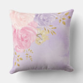 Coussin Fille de bébé florale de la Lavande rose magique (Verso)