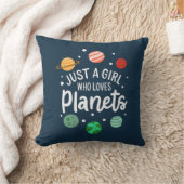 Coussin Fille de la science de l'espace qui aime les planè (Couverture)