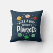 Coussin Fille de la science de l'espace qui aime les planè (Verso)